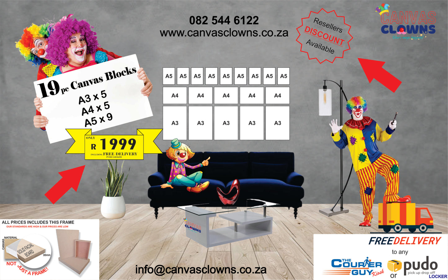 CLR 19 Piece & FREE DELIVERY Canvas Combo (5 x A3 | 5 x A4 | 9 x A5)