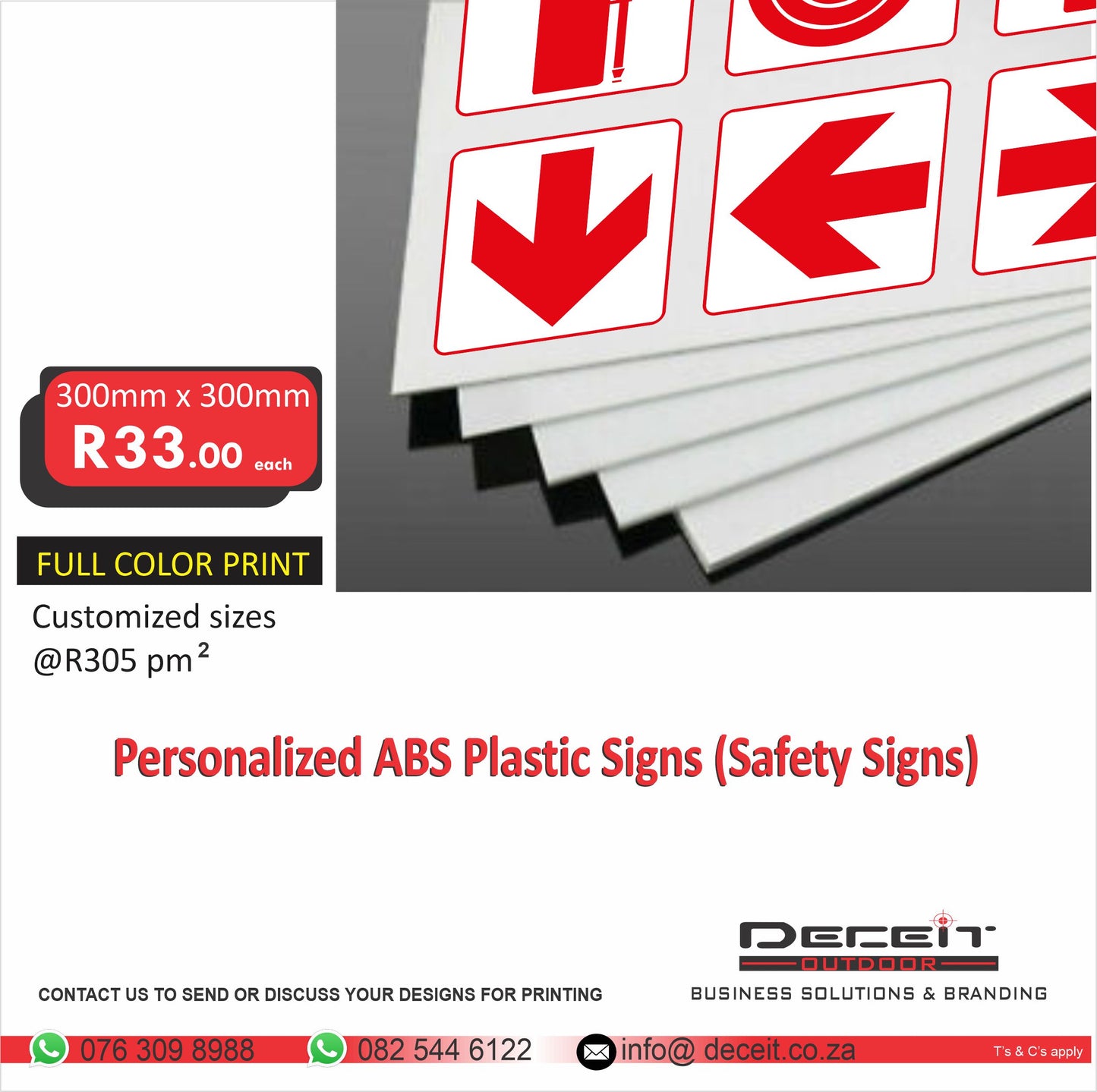 Personalized ABS Plastic Safety signs
