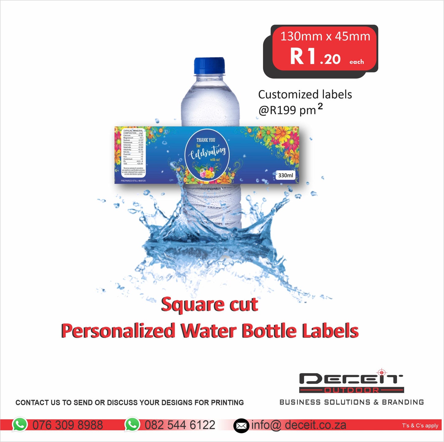 Water bottle Labels