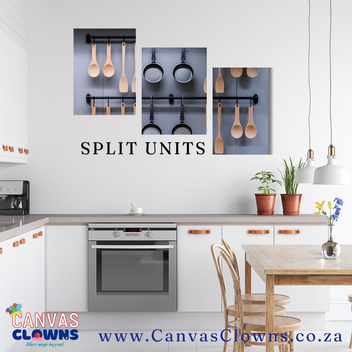 3 piece Split Unit - Pans and Spoons
