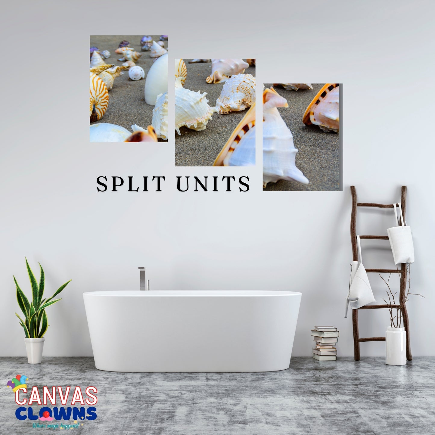 3 piece Split Unit - Shells on Beach