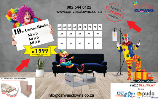 CLR 19 Piece & FREE DELIVERY Canvas Combo (5 x A3 | 5 x A4 | 9 x A5)