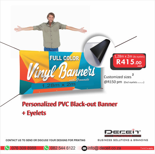 Personalized PVC Black-out Banner + Eyelets