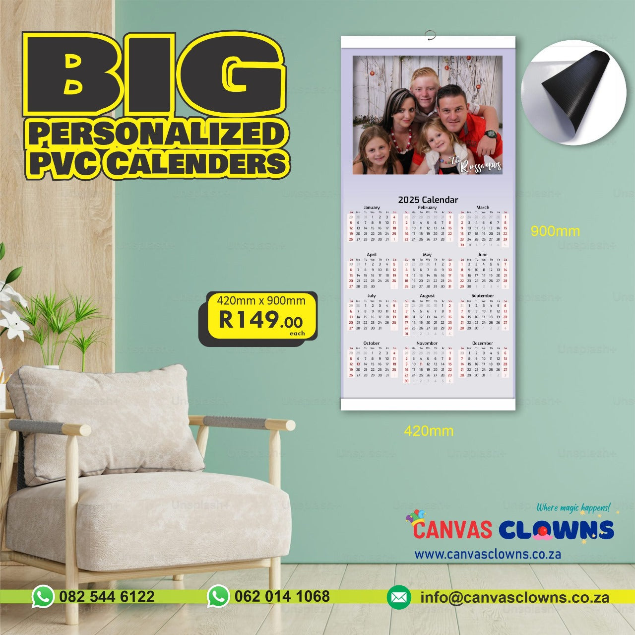 Personalized PVC Calendar - 2025