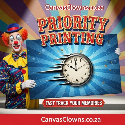 CanvasCLowns.co.za offers Priority Printing Service.