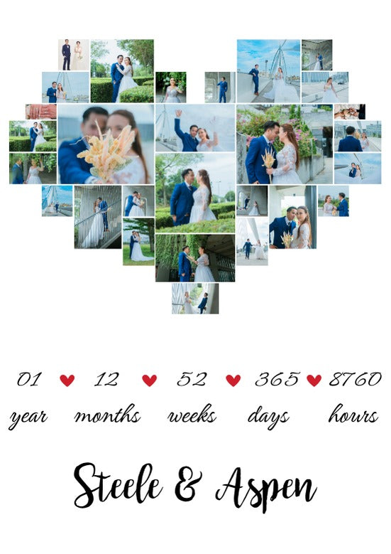 Personalized Canvas Time Tracker for Special Moments